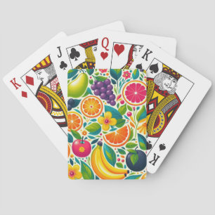 Colourful fruits playing cards