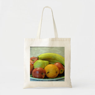 Colourful fruits tray, Orange, apple, pear, Tote Bag