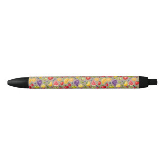 Colourful Fruity Pattern Pen (Brown Base)