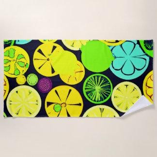 Colourful Fruity Vibrance Pattern Beach Towel