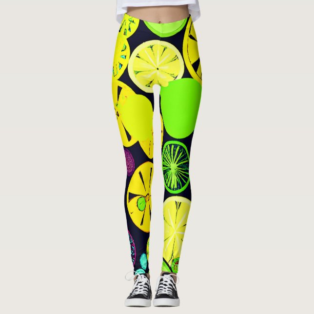 Colourful Fruity Vibrance Pattern Leggings (Front)