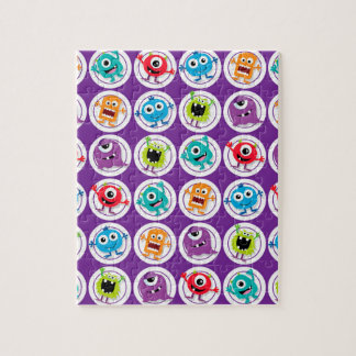 Colourful Fun Abstract Pattern Kids Monsters Jigsaw Puzzle