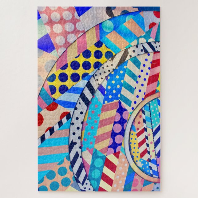 Colourful Fun Abstract Shapes Adult Jigsaw Puzzle (Vertical)