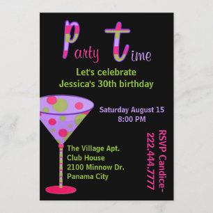Colourful Fun Adult Birthday Party Invitation