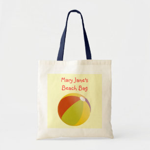 Colourful Fun Beach Ball Chidlren's Custom Name Tote Bag