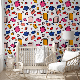 Colourful Fun Blocks Kids Pattern Nursery Room Wallpaper