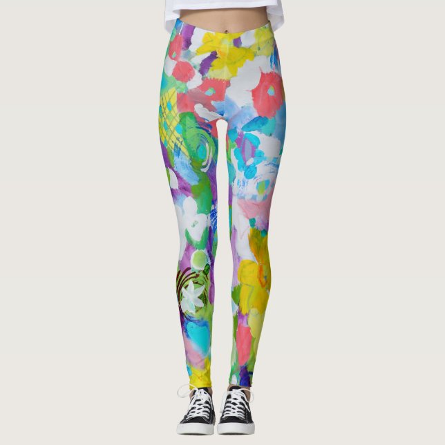 Colourful Fun by Lydia's Art Sangria  Leggings (Front)