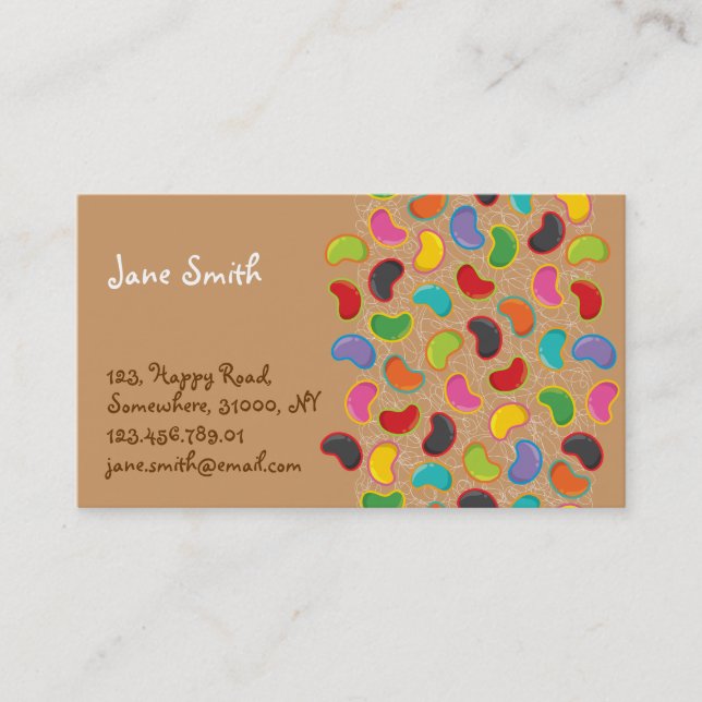 Colourful Fun Candy Groovy Retro Jellybean Pop Business Card (Front)