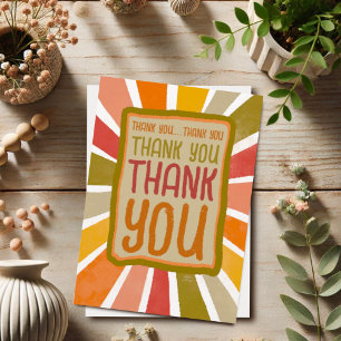 Colourful Fun Cheerful Thank you Simple Yellow Card