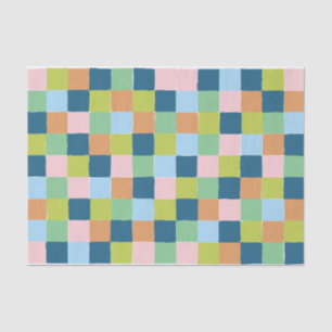 Colourful Fun Chequerboard Block Pattern Tissue Paper