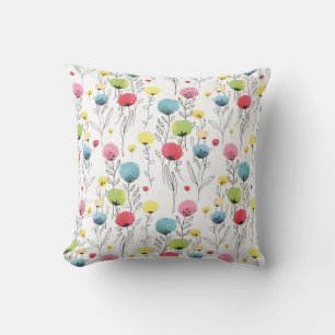 Colourful, fun, circular design elements cushion