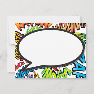 Colourful Fun Comic Book Speech Bubble Card