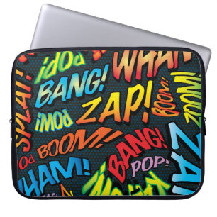 Colourful Fun Comic Book Typography Laptop Sleeve