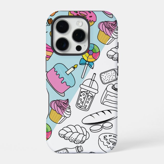 "Colourful & Fun Dessert Pattern – Cute Sweets. iPhone Case (Back)