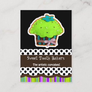 colourful fun felt cupcake business Cards