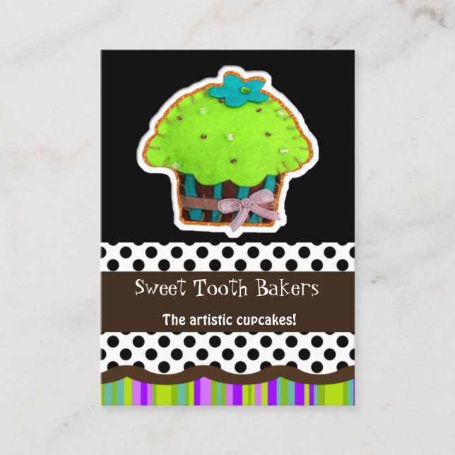 colourful fun felt cupcake business Cards (Front)