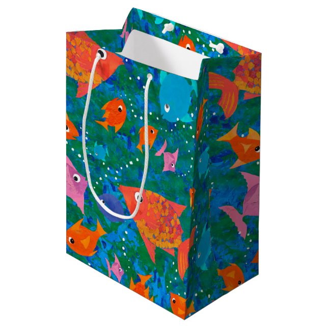 Colourful Fun Fish in the Sea Medium Gift Bag (Front Angled)