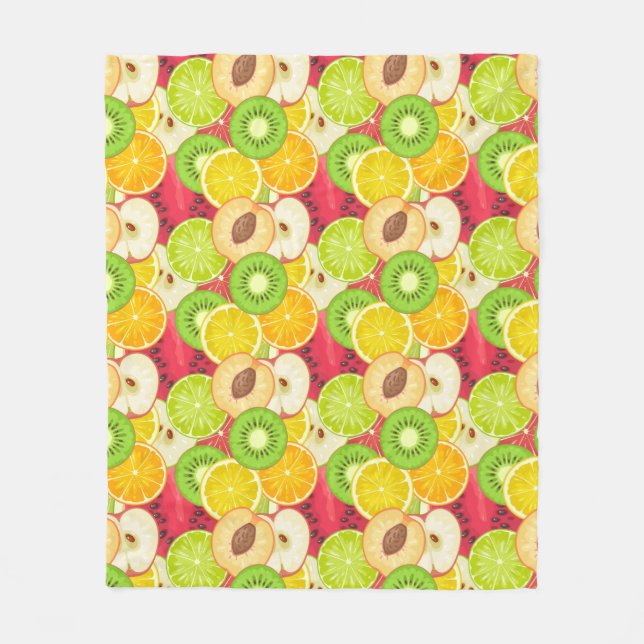 Colourful Fun Fruit Pattern Fleece Blanket (Front)