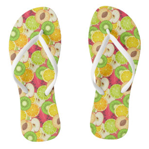 Colourful Fun Fruit Pattern Flip Flops