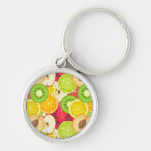Colourful Fun Fruit Pattern Key Ring