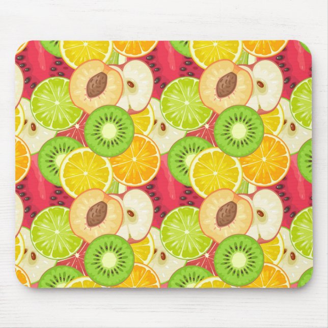 Colourful Fun Fruit Pattern Mouse Mat (Front)