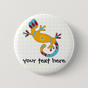Colourful Fun Gecko Lizard 6 Cm Round Badge