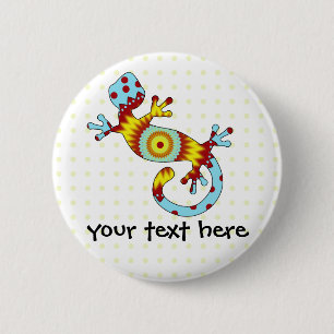 Colourful Fun Gecko Lizard 6 Cm Round Badge