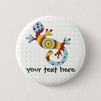 Colourful Fun Gecko Lizard 6 Cm Round Badge