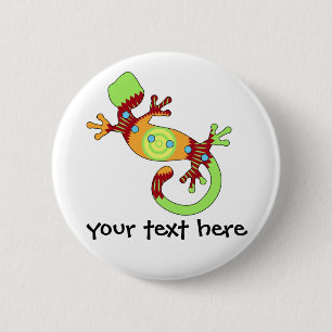 Colourful Fun Gecko Lizard 6 Cm Round Badge