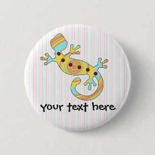 Colourful Fun Gecko Lizard 6 Cm Round Badge