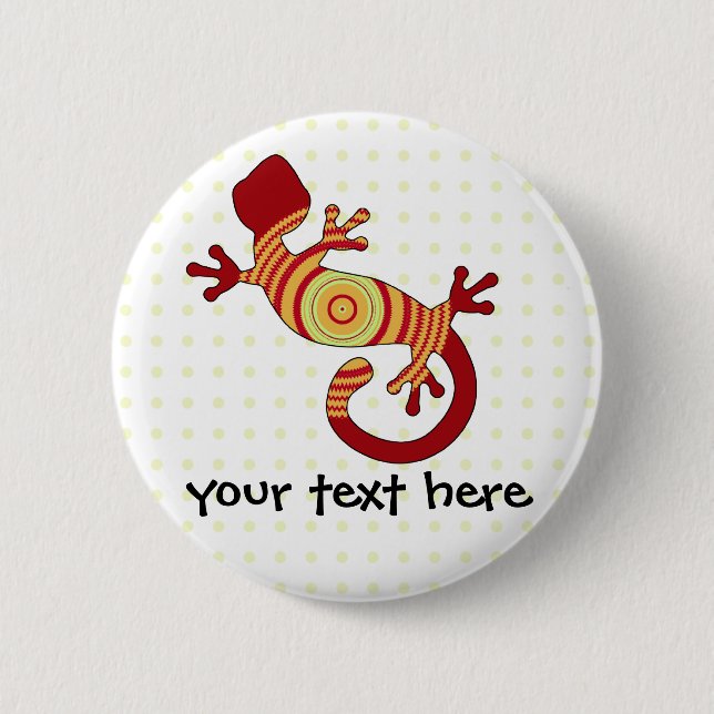 Colourful Fun Gecko Lizard 6 Cm Round Badge (Front)