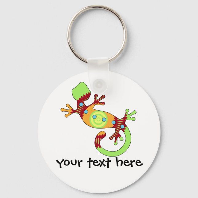 Colourful Fun Gecko Lizard Key Ring (Front)