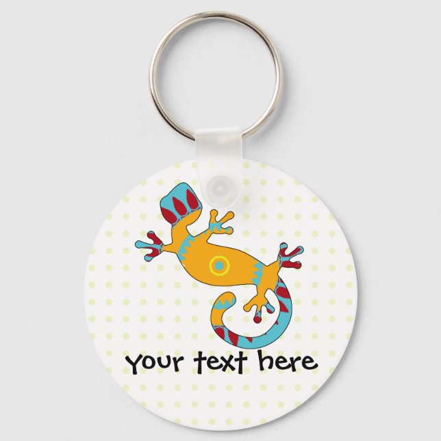 Colourful Fun Gecko Lizard Key Ring (Front)