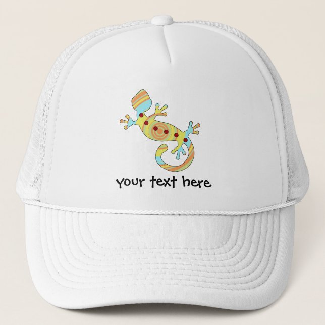 Colourful Fun Gecko Lizard Trucker Hat (Front)