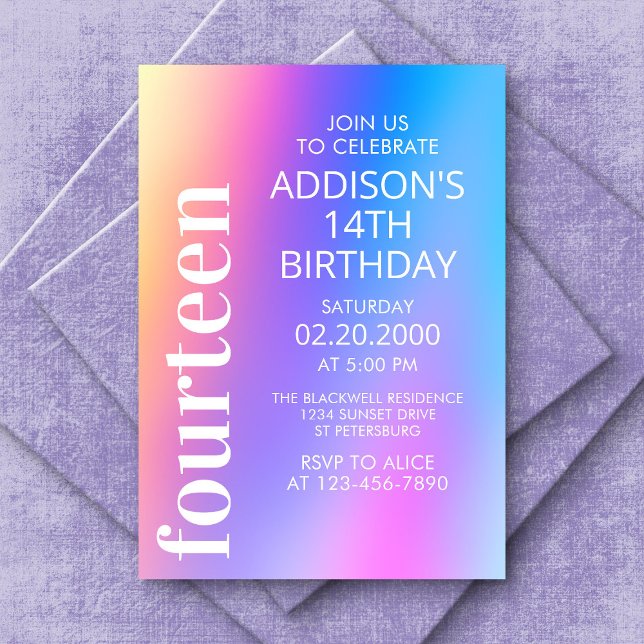 Colourful Fun Girls' Birthday Invitation (Creator Uploaded)