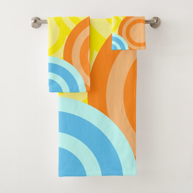 Colourful Fun Girly Retro  Bath Towel Set (Insitu)