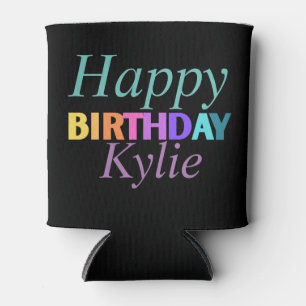 Colourful Fun Happy Birthday Text Women’s Can Cooler