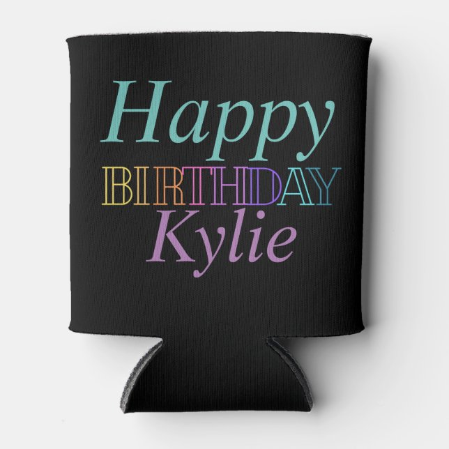 Colourful  Fun Happy Birthday Text  Women’s Can Cooler (Front)