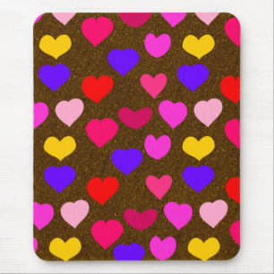 Colourful Fun Hearts for Valentines Mouse Mat