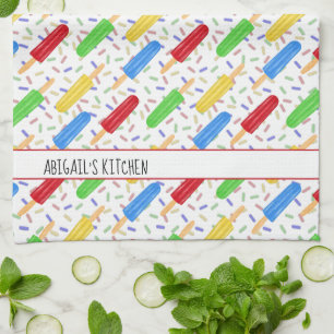 Colourful Fun Ice Pops and Sprinkles Summer Patter Tea Towel