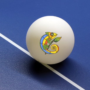 Colourful Fun Lizard Branch Dots Ping Pong Ball