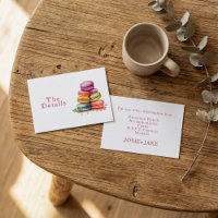 Colourful fun macaroons wedding Details