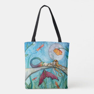 Colourful Fun Mermaid Art by Molly Harrison Tote Bag