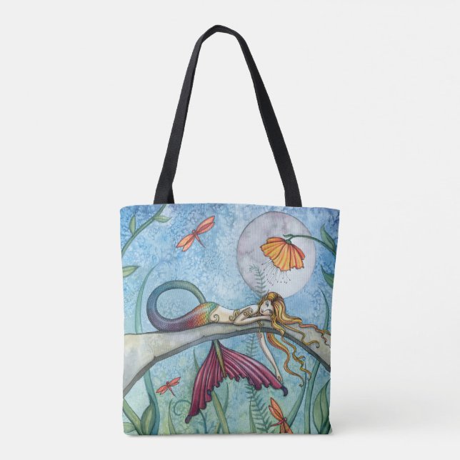 Colourful Fun Mermaid Art by Molly Harrison Tote Bag (Back)