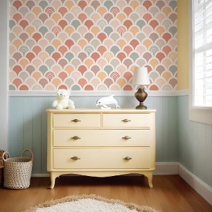 Colourful Fun Mermaid Fish Scale Rainbow Pattern Wallpaper