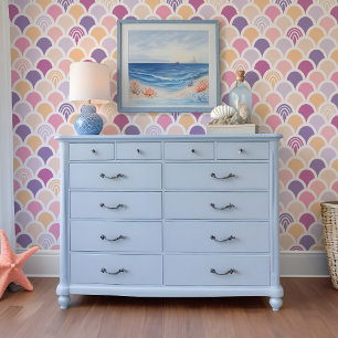 Colourful Fun Mermaid Fish Scale Rainbow Pattern Wallpaper