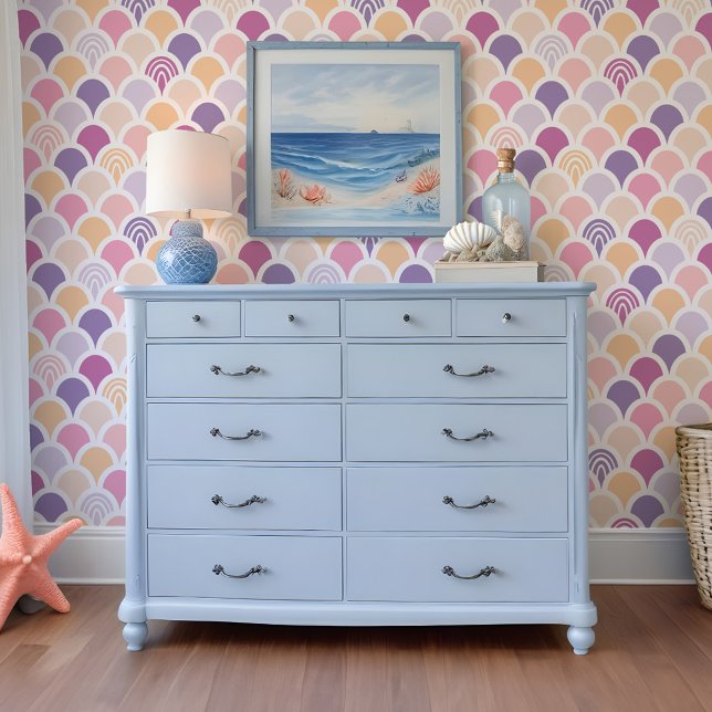 Colourful Fun Mermaid Fish Scale Rainbow Pattern Wallpaper (Colorful Fun Mermaid Fish Scale Rainbow Pattern Wallpaper)