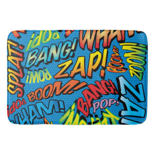 Colourful Fun Modern Comic Book Typography Bath Mat