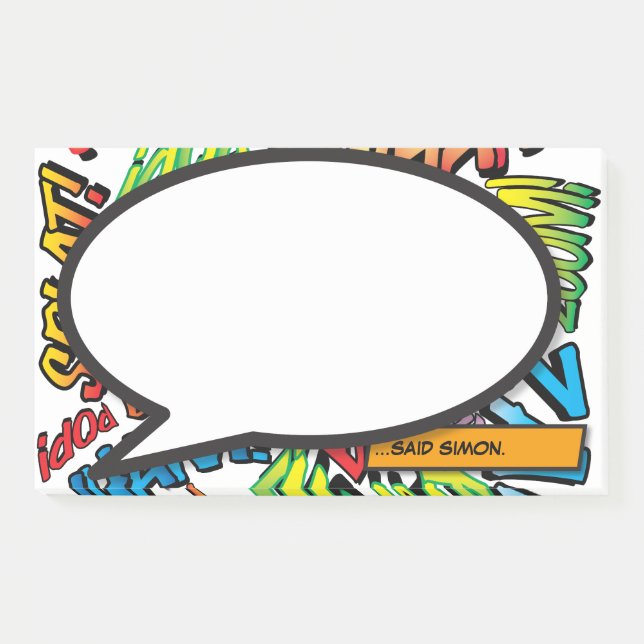 Colourful Fun Modern Personalised Speech Bubble Post-it Notes (Front)