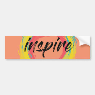 Colourful, fun, modern vibrant cool design Inspire Bumper Sticker
